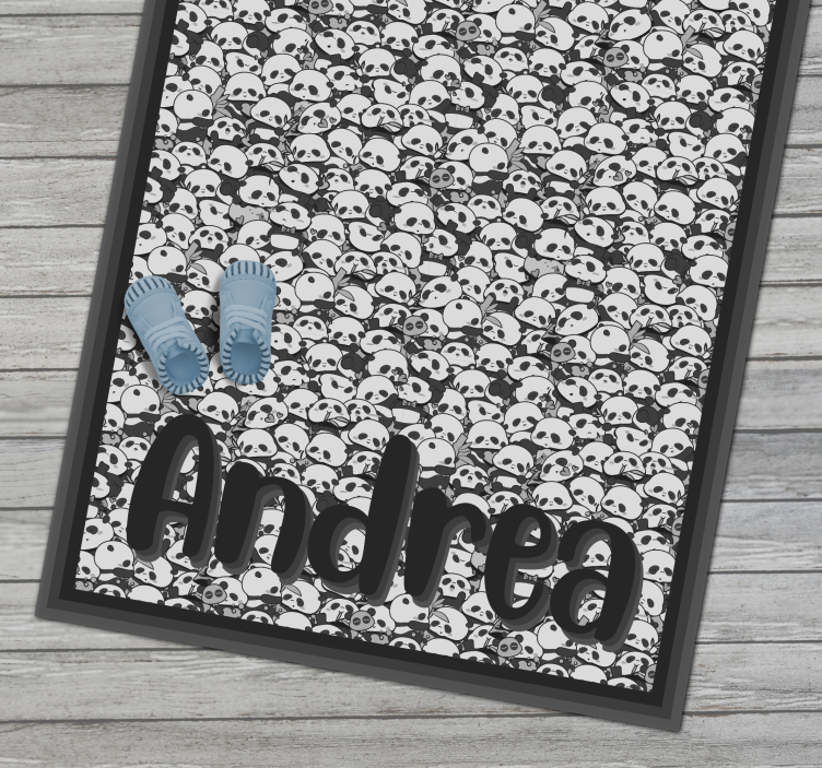 Személyre szabott pandák Vinil szőnyeg nevekkel - TenStickers