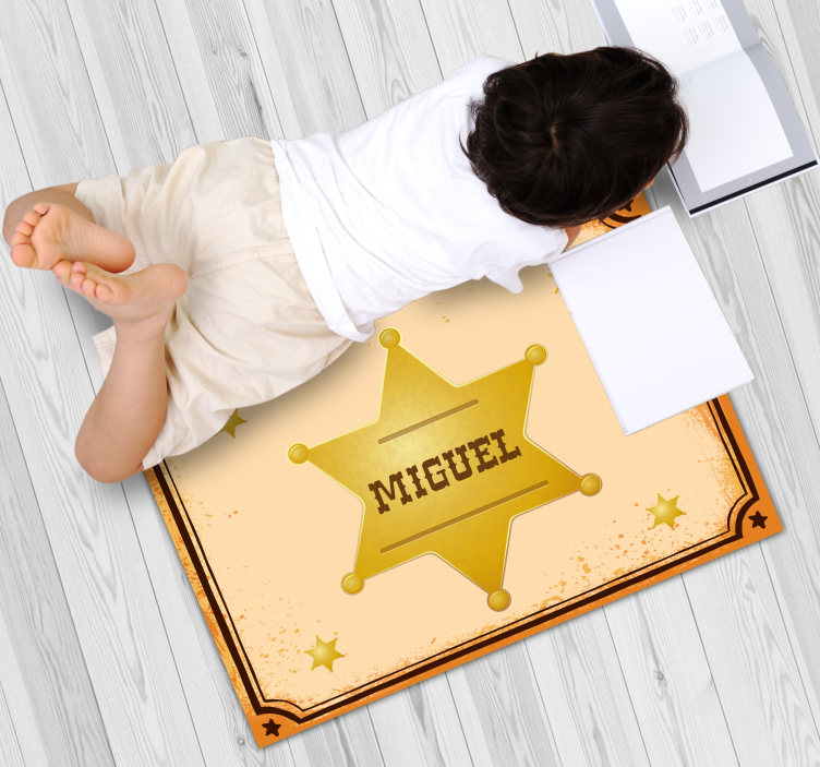 Személyre szabott seriff jelvény Vinil szőnyeg nevekkel - TenStickers