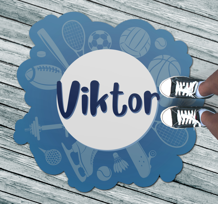 Személyre szabott sportjelkép Vinil szőnyeg nevekkel - TenStickers
