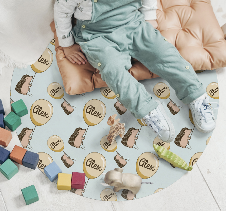 Személyre szabott sündisznó Vinil szőnyeg nevekkel - TenStickers