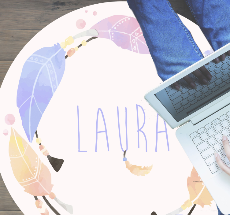 Személyre szabott tollkör Vinil szőnyeg nevekkel - TenStickers