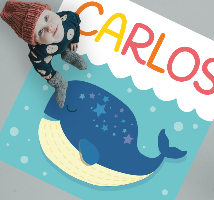 Szeszélyes bálnajelenet Vinil szőnyeg nevekkel - TenStickers