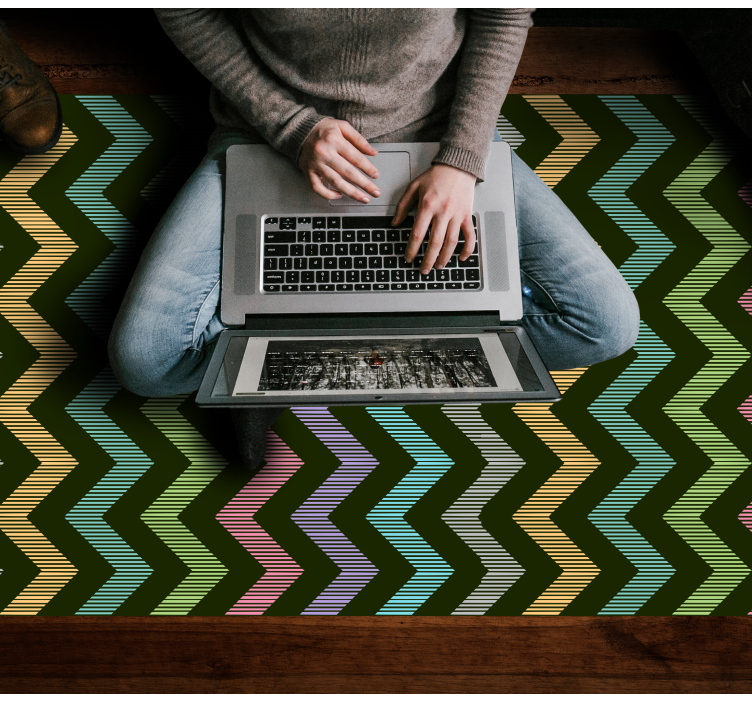 Színes cikk-cakk minta vinil szőnyeg csíkos - TenStickers