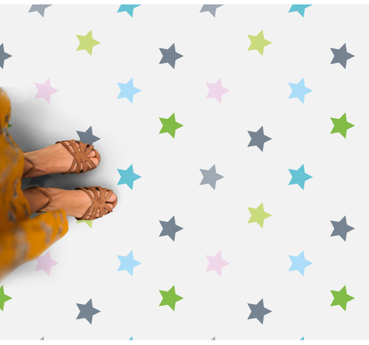 Minimalista színek vinil szőnyeg csillagok - TenStickers