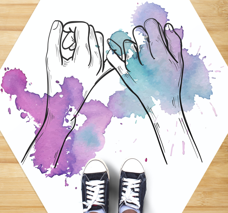 Színes fluoreszkáló porpár szerelmesek szőnyeg - TenStickers