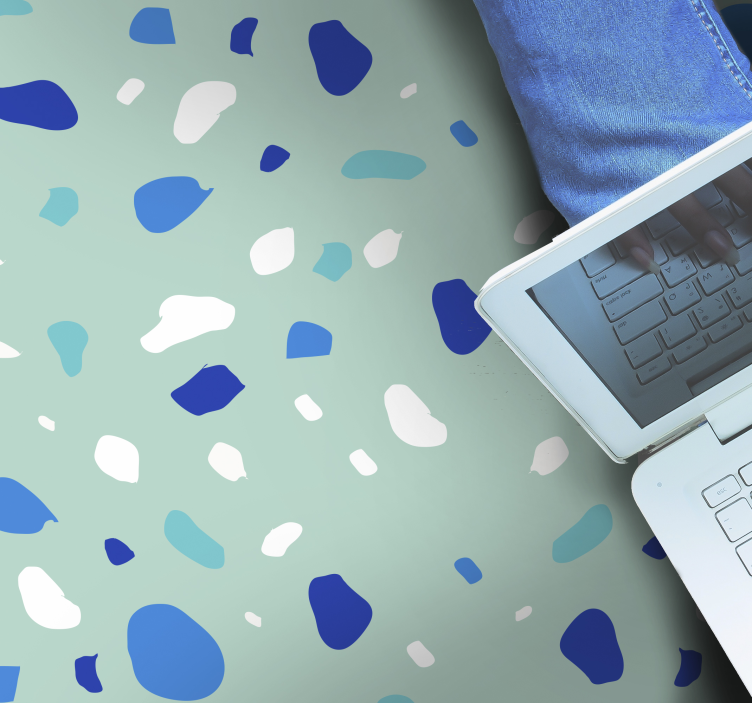 Kék terrazzo vinil szőnyeg - TenStickers