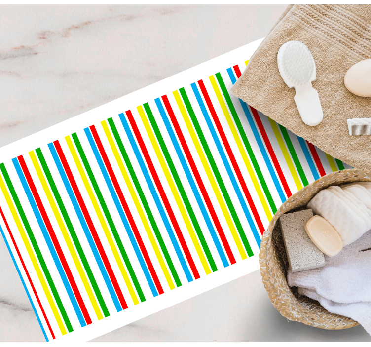 Színes függőleges minta vinil szőnyeg csíkos - TenStickers