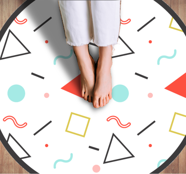 Színes geometriai mintás geometriai szőnyegek - TenStickers