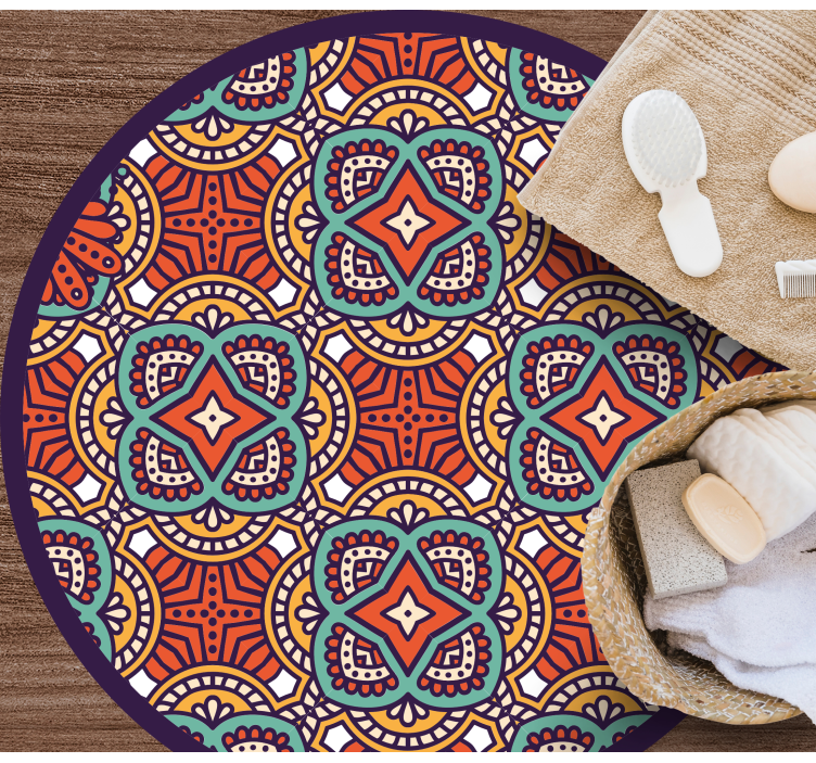 Színes geometrikus harmónia vinil szőnyeg mandala - TenStickers