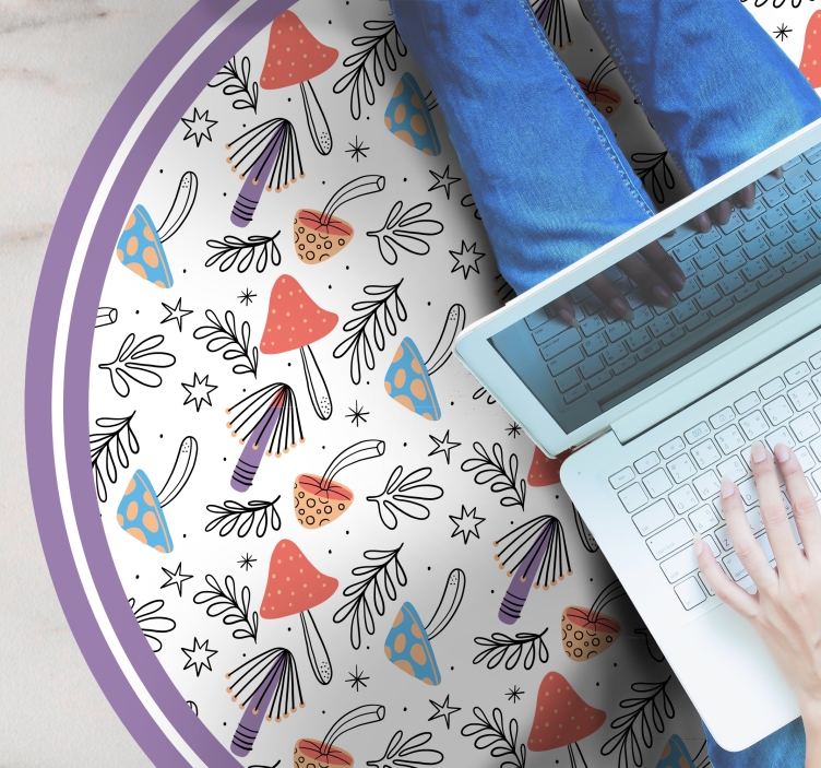 Színes gombák hajtanak ki vinil szőnyeg természet - TenStickers