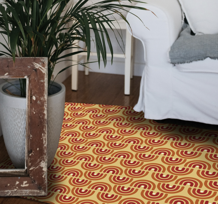 Színes hullámminta vinil szőnyeg geometriai - TenStickers