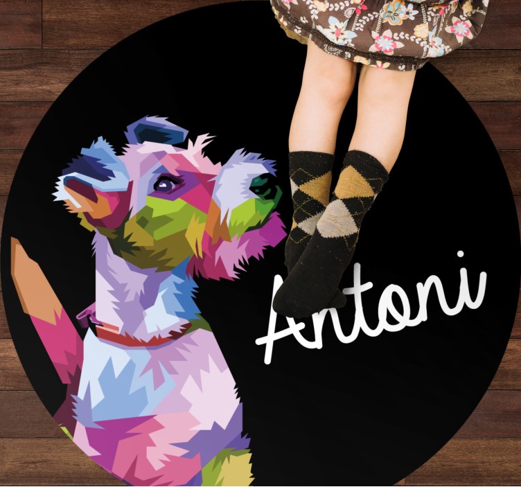 Színes kutya portré Vinil szőnyeg nevekkel - TenStickers