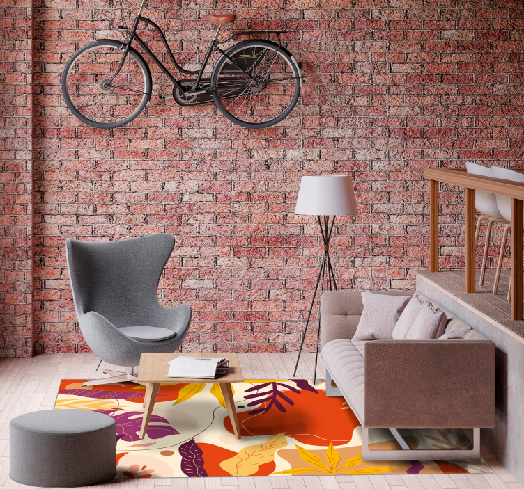 Színes levelek vinil szőnyeg jellegű szőnyeg - TenStickers