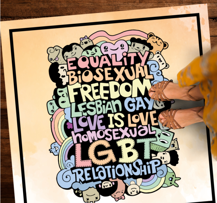 Színes lgbt üzenetek vinil szőnyegek mondatokkal - TenStickers