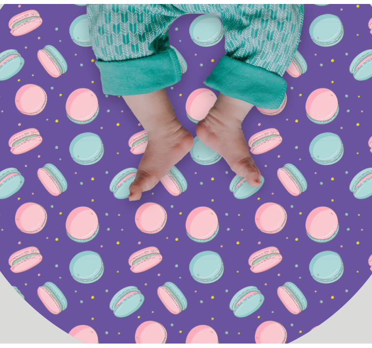 Színes macaron minta vinil szőnyeg gyerekek - TenStickers