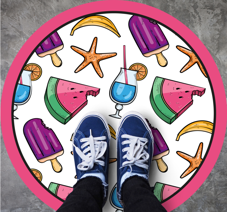 Színes nyári finomságok vinil szőnyeg mások - TenStickers