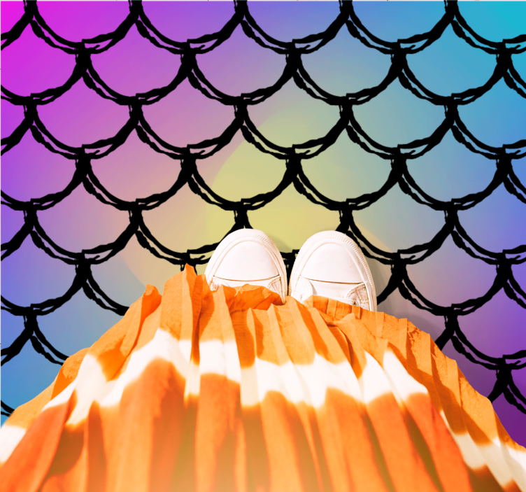 Színes pikkelyes minta vinil szőnyeg utak - TenStickers