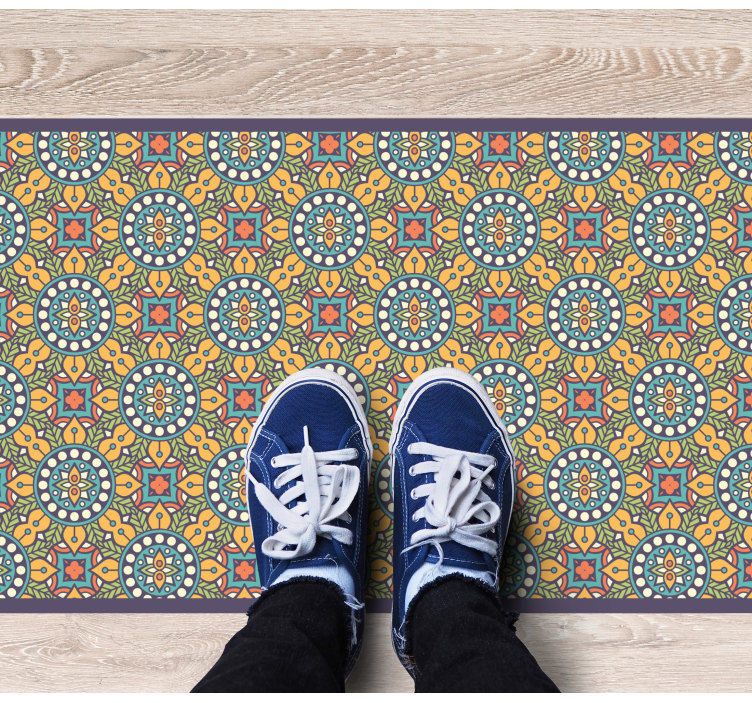 Színes sárga kompozíció vinil szőnyeg mozaik - TenStickers