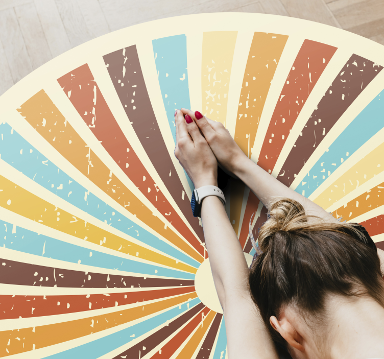 Retro sugárzó minta vinil szőnyeg szüret - TenStickers