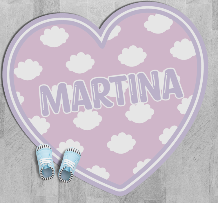 Szív felhőkben személyre szabott vinyl mat - TenStickers