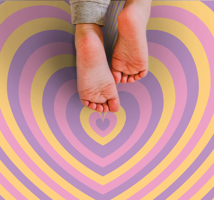 Retro szív design vinil szőnyeg tiniknek - TenStickers