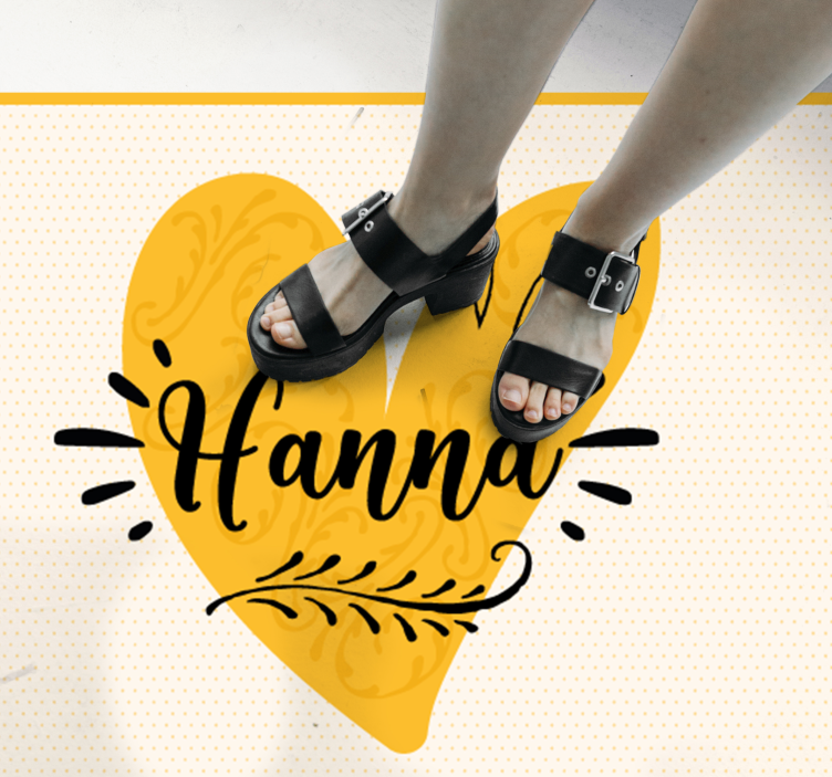 Egyedi narancssárga szív vinil szőnyeg tinik - TenStickers