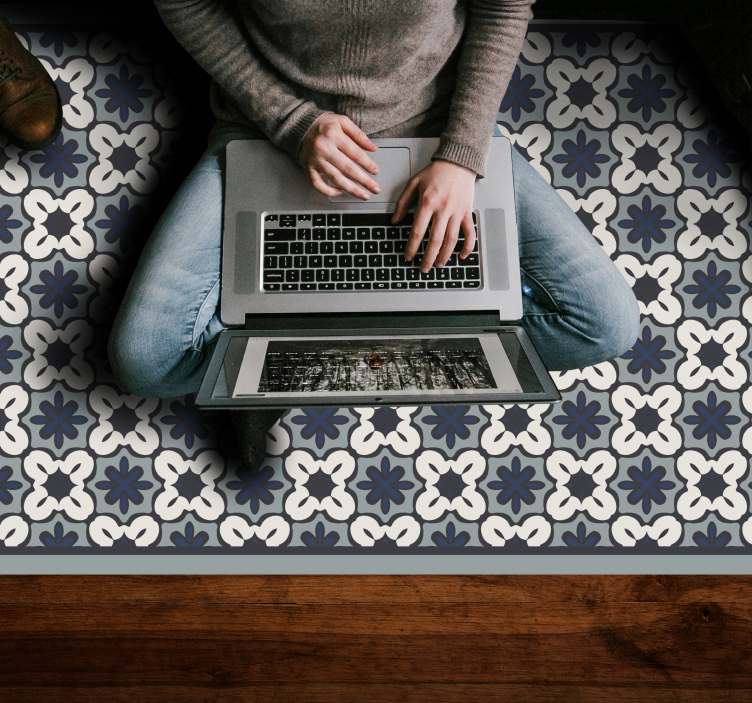 Szürke klasszikus elrendezés vinil szőnyeg mozaik - TenStickers