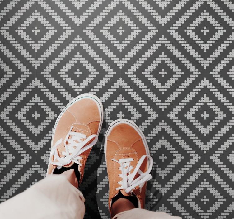 Szürke mintás csempe vinyl szőnyeg - TenStickers