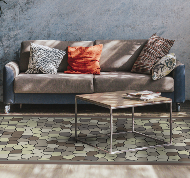 Szürke ólomüveg mozaik padlólapok - TenStickers