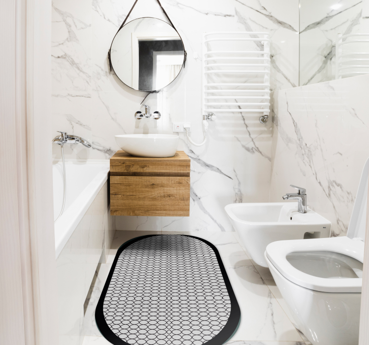 Szürke ovális minimális vinilszőnyeg - TenStickers