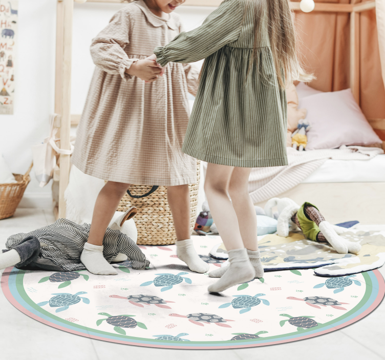 Teknős játékkör vinil szőnyeg mások - TenStickers