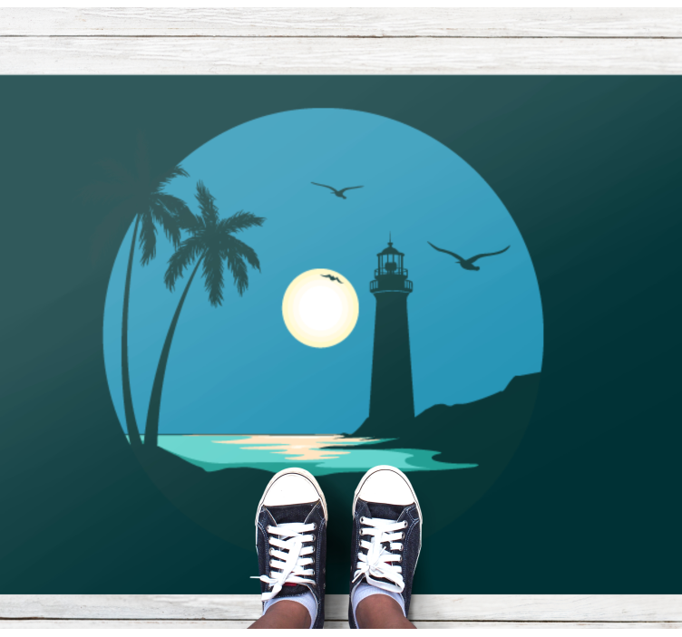 Tengerparti világítótorony jelenet vinil szőnyeg természet - TenStickers