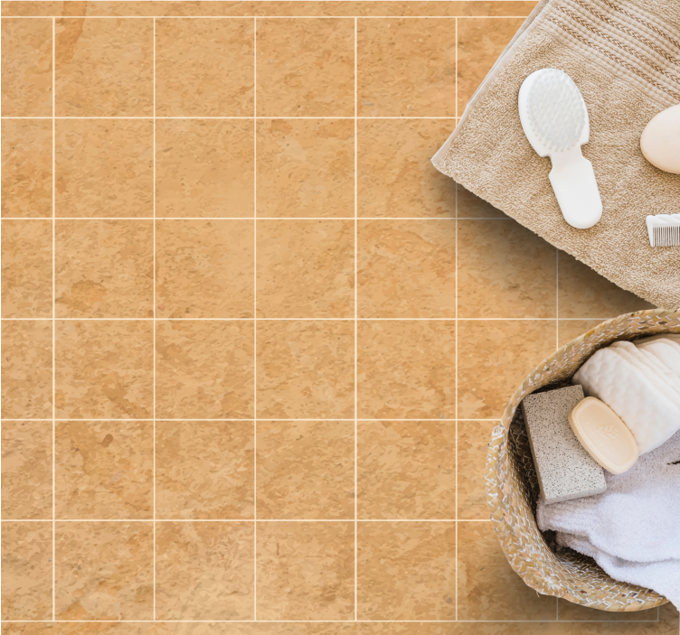 Természetes bézs megjelenés vinil szőnyeg kőhatás - TenStickers