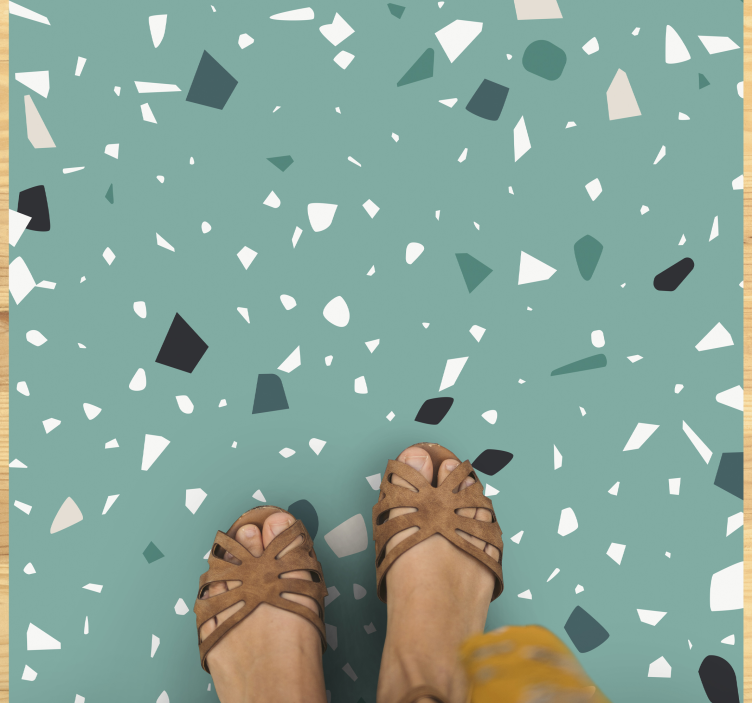 Zöld terrazzo stílus vinil szőnyeg kőhatás - TenStickers