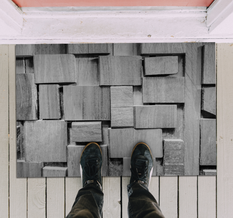 Texturált blokkok vinil szőnyeg fa hatása - TenStickers