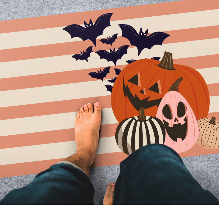 Tök trió vinil szőnyeg halloween - TenStickers