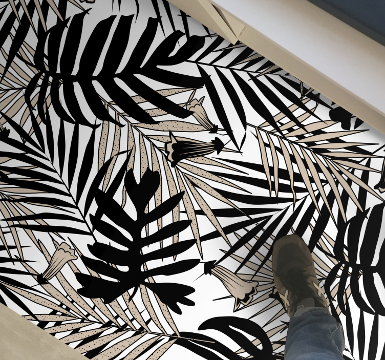 Trópusi levél elem vinil szőnyeg természet - TenStickers