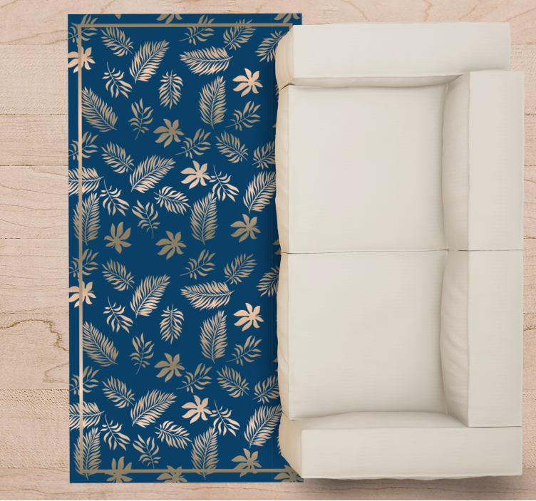 Trópusi levél minta vinil szőnyeg virágok és növények - TenStickers