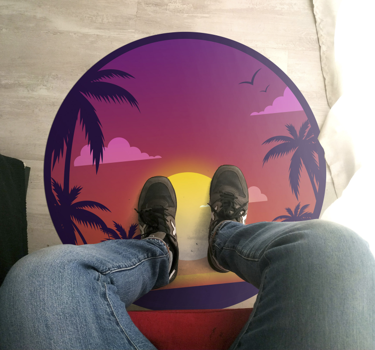 Trópusi naplemente táj vinil szőnyeg természet - TenStickers