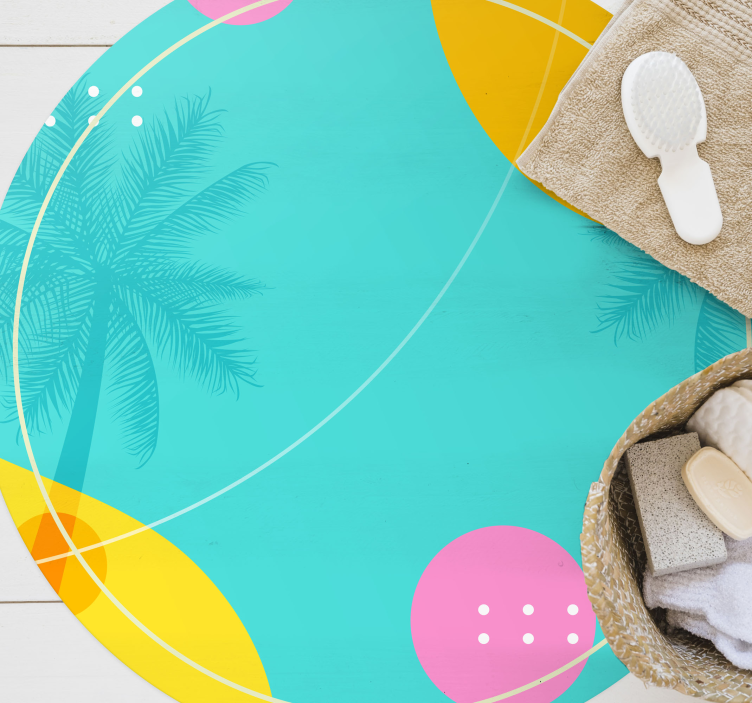 Trópusi pálma díszítéssel vinil szőnyeg virágok és növények - TenStickers