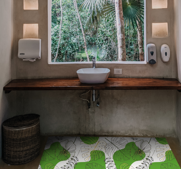 Trópusi szörnyeteg vinil szőnyeg virágok és növények - TenStickers