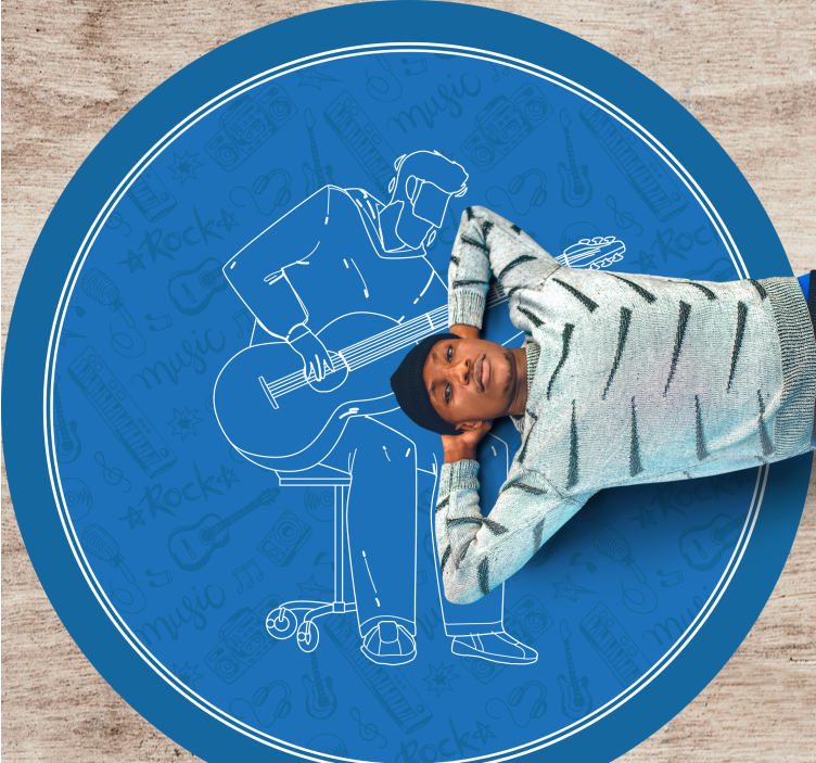 ül gitáros minimalista design modern szőnyeg - TenStickers