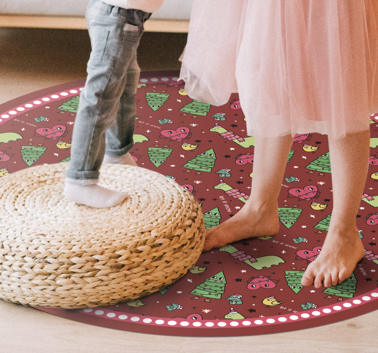 ünnepi kör alakú design vinil szőnyeg karácsony - TenStickers