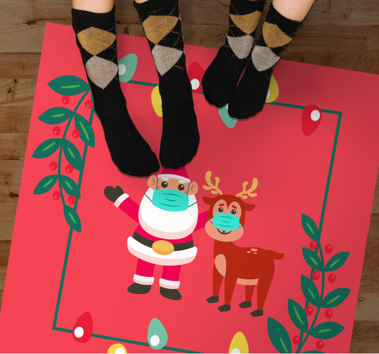 Mikulás medál maszkkal vinil szőnyeg karácsony - TenStickers