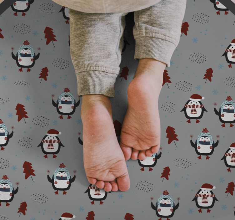 ünnepi pingvin motívum vinil szőnyeg karácsony - TenStickers