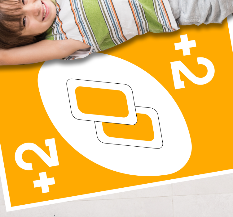 Uno kártyák, plusz kettő sárga tini vinil szőnyegben - TenStickers