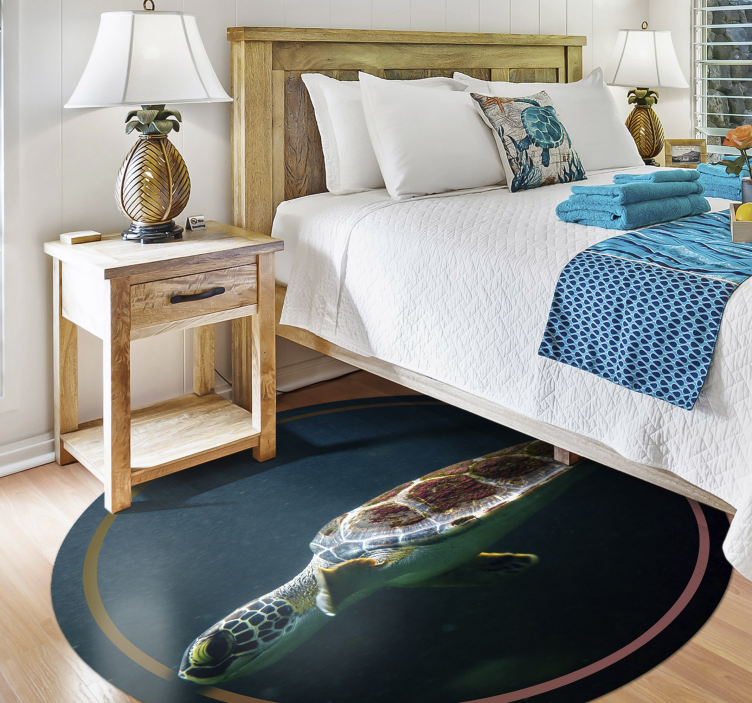 úszó teknős állat vinil szőnyeg - TenStickers