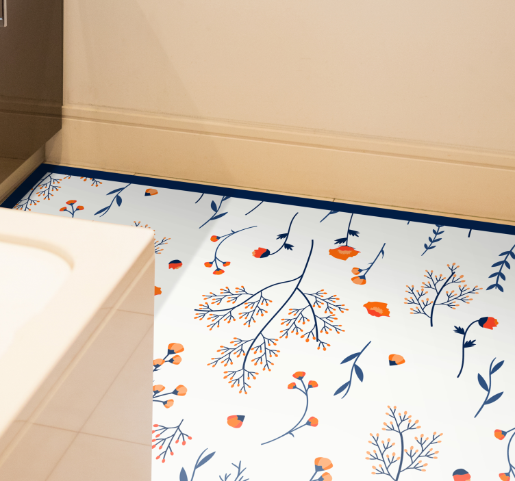 Vadvirág mintás konyhai padlólapok - TenStickers