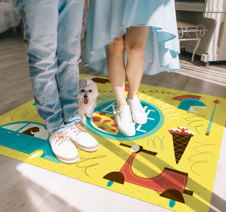 Vicces római világtérkép bakelit szőnyeg - TenStickers