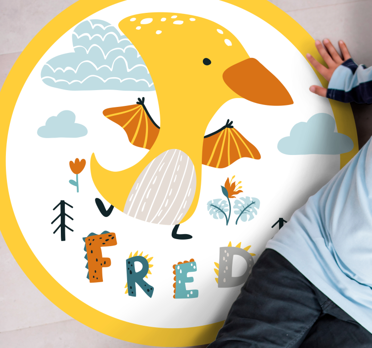 Bébi dinoszaurusz Vinil szőnyeg nevekkel - TenStickers